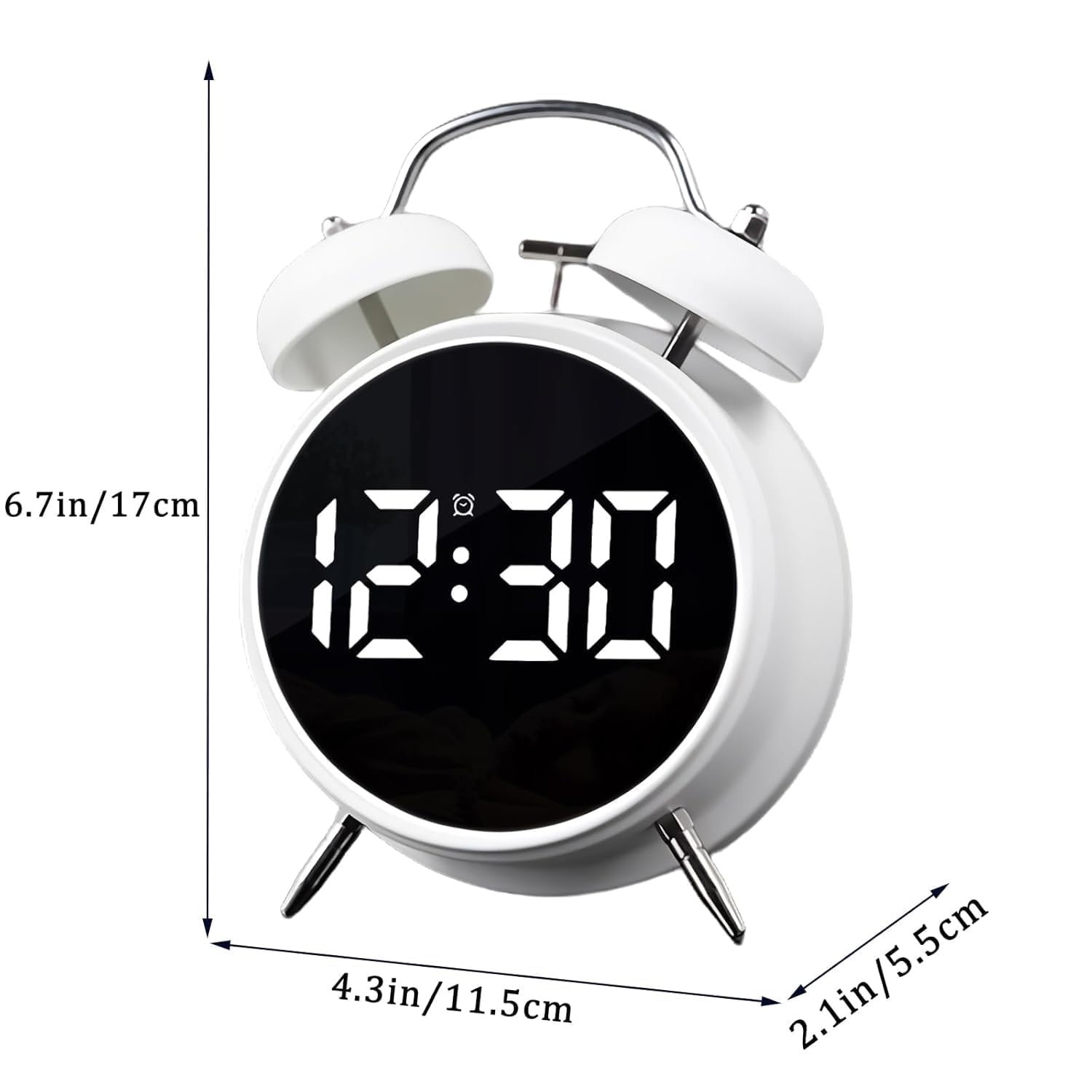 BuzzForge: Retro LED Alarm Clock | Super Loud Twin Bell Design for Heavy Sleepers & Stylish Wake-Ups