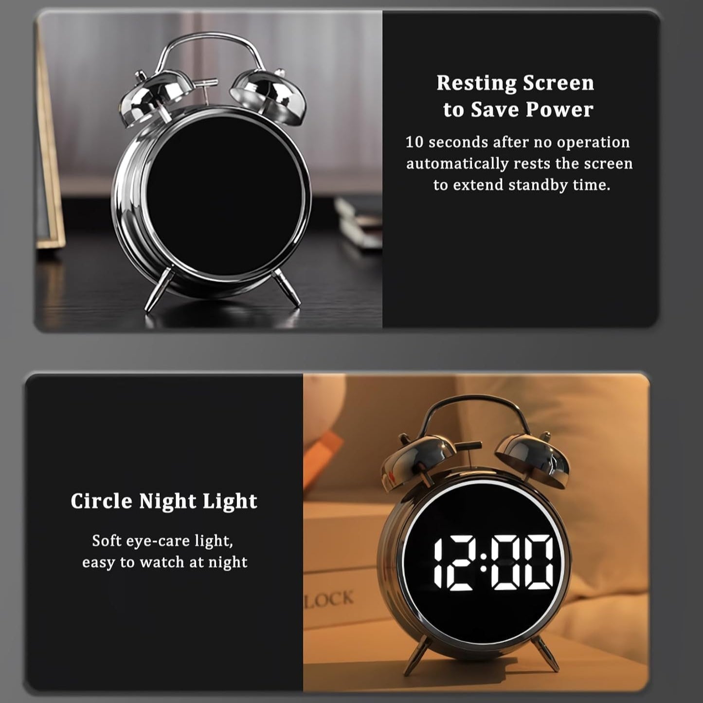 BuzzForge: Retro LED Alarm Clock | Super Loud Twin Bell Design for Heavy Sleepers & Stylish Wake-Ups