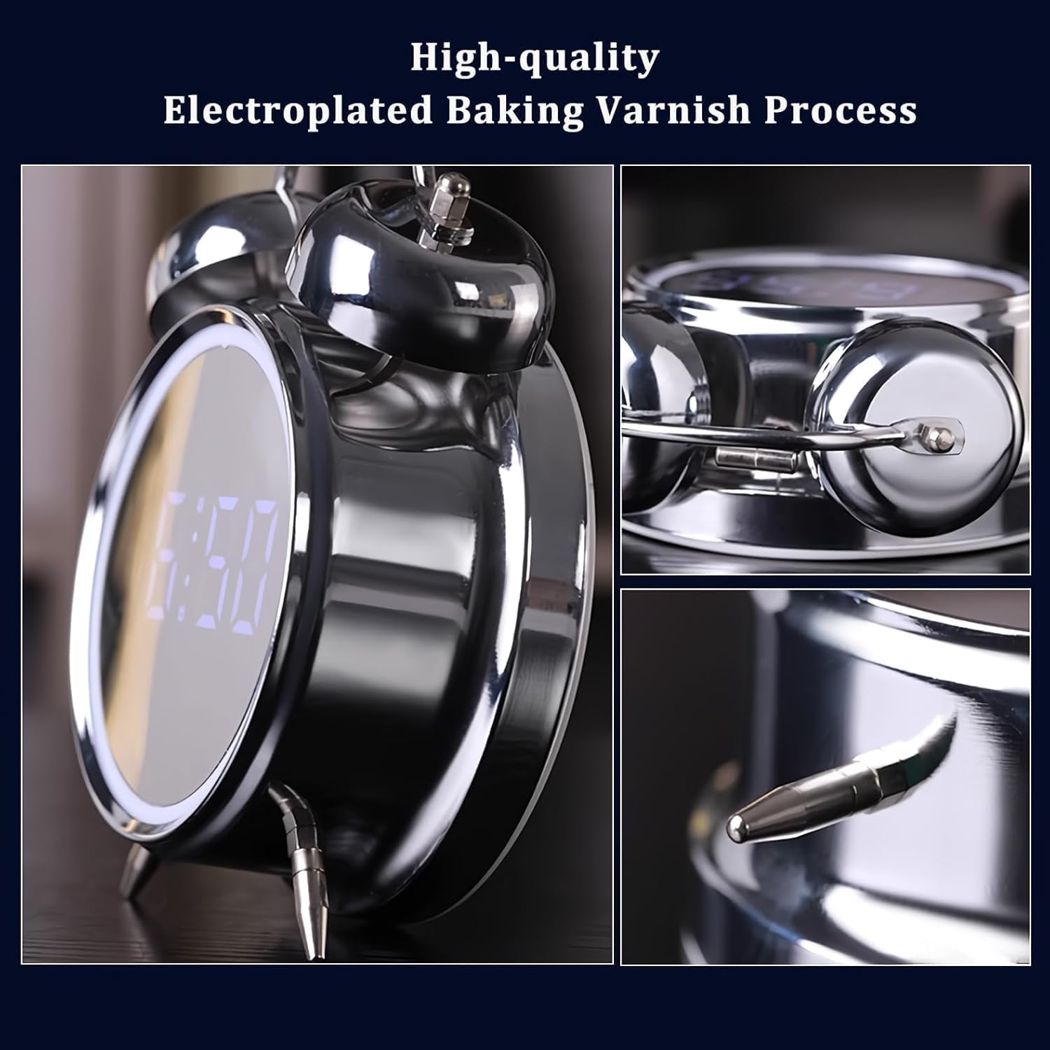 BuzzForge: Retro LED Alarm Clock | Super Loud Twin Bell Design for Heavy Sleepers & Stylish Wake-Ups